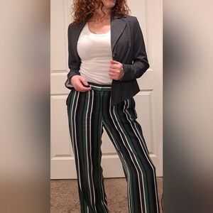 Striped Green and Black Women's Pants, Size 4, Ann Taylor Loft